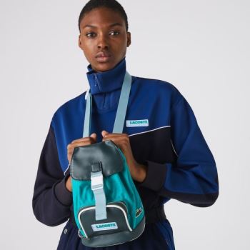 Lacoste LCST Badge Small Colorblock Backpack Dámské - Batoh Tmavě Zelene | CZ-hVphRh